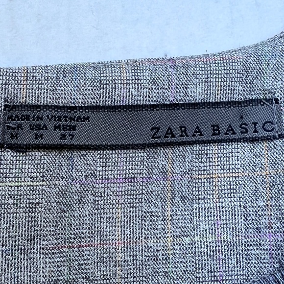 Zara Basic Gray Plaid Dress Size M - Picture 6 of 8